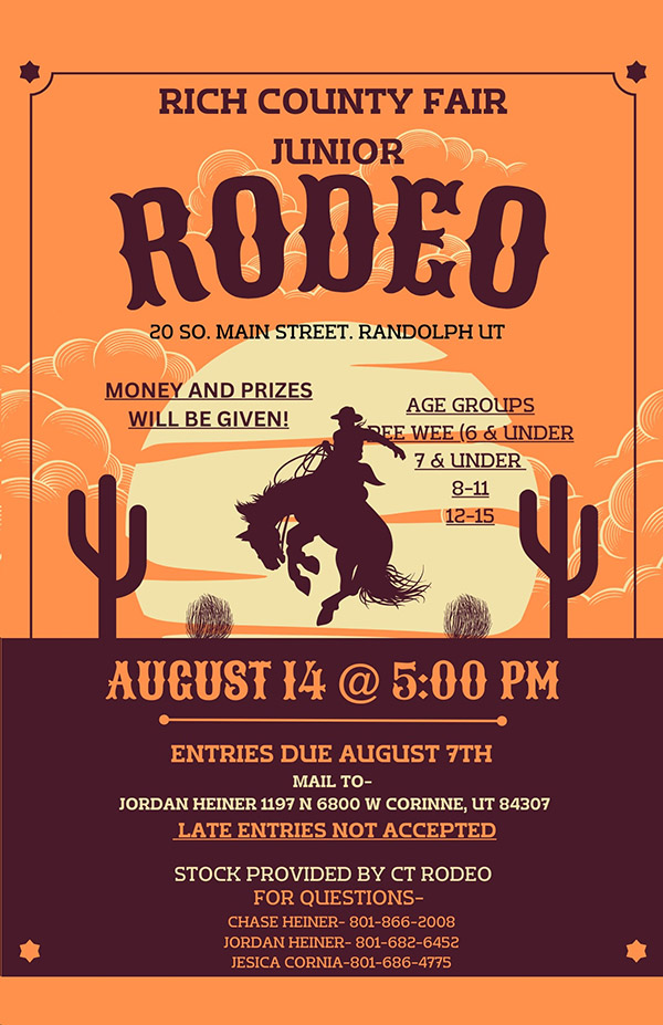 Rich County Fair Junior Rodeo poster